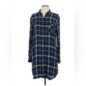 Rails Navy and White Plaid Shirt Dress